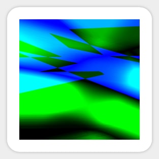 Blue green black abstract art Sticker